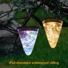 Lumière solaire cône forme suspension lampe extérieure étanche cour lustre décoration de noël pour jardin guirlande maison