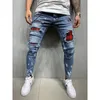 Herren Jeans Loch zerrissene Jeans Männer Slim Fit Skinny Hip Hop Mode Streetwear Patchwork Elastizität Gothic Hose 230320