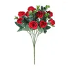 Decorative Flowers Fancy Artificial Rose Beautiful Fresh-keeping Faux Silk Flower Floral Arrangement Simulation