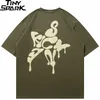 Men's T-Shirts Men Streetwear Tshirt Melting Letter Star Graphic T-Shirt Cotton Harajuku T Shirt Summer Hip Hop Tops Tees Unisex Hipster 230317