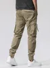 Calças masculinas Primavera Summer Summer Chaki Cargo Pants Men Streetwear Multi-Pockets Joggers Exército estilo militar Algodão sólido calças táticas casuais 230320