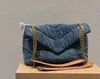 luxury bags Washed Denim messenger bag LOULOU Puffer Fashion Classic flap Bag Pocket Chain Cowboy Crossbody Designer Women