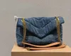 10A luxe tassen Gewassen denim messenger bag LOULOU Puffer Fashion Classic flap Bag Pocket Chain Cowboy Crossbody Designer Dames