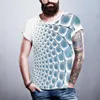 メンズTシャツ夏3次元3D幾何学Tシャツメンズファッションシャツ半袖ハラジュクヒップホップかわいいTシャツ