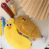 Borsa per cancelleria coreana Simpatico astuccio in peluche con coscia di pollo e banana Borsa semplice per studenti di grande capacità, regalo novità