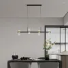 Pendant Lamps Luxury Living Room Lights Modern Minimalist Dining Bar Table Chandelier Nordic Long Strip Creative Design Sense