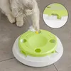 Cat Toys Elektrikli Etkileşimli Dönüş Plakası Oyuncak Yuvarlak Dayanıklı Kayma Olmayan Destek Bahar Tüyü Enerji Kurtarıcı Alay