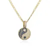 Pendant Necklaces Chinese Style Niche Copper Plated 18K Gold Zircon Yin And Yang Gossip Tai Chi Necklace Jewelry For Women