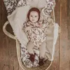 Coperte Fasciatoio Coperta in cotone lavorato a maglia per bambini 92x86cm Nata che riceve Swaddle Wrap con bordo floreale Asciugamano da bagno Biancheria da letto per neonati Copri passeggino 230317