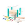 Tools Workshop Montessori Wood Children Colorful Knails Tool Toy Hammer som slår plast Nagel Education Toys For Boy Early Learning Gift 230320