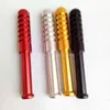 82mm length Metal smoking pipe Filter Tips aluminium one hitter spring bats Snuff Snorter Dispenser Tube Straw