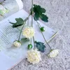 Декоративные цветы ретро -осенние украшения хризантем из ветвь с зеленым листом домашний декор шелк искусственный высококачественный венки высококачественных флорес