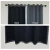 Rideau Full Blackout Polyester Matériel Dos Noir Doublure Maison Chambre Isolation Thermique Ombrage Trou Rond Solide Couleur