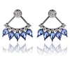 Brincos de garanhão Lubov Trendy Royal Blue Crystal Stone Piercing Rhinestone Inclado Jóias de Mulheres