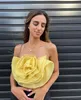 Débardeurs pour femmes Camis Grande Fleur Organza Tricoté Été Automne Fête Jaune Crop Top Mode Mignon Sans Manches Blusa 2023 Sexy Tank 230317