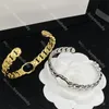 Designer Gold Bangles Hommes Femmes Golden Bracelet Interlocking Letter Charm Bangle With Box