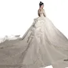 Sexy Lace Ball Kleid Hochzeitskleid 3d Blumen Applikationen Braut Robe de Mariee Designer Perlen Brautpartykleider Quinceanera Kleider 403