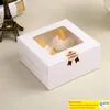 Cupcake Boxes Emply Clear Window Creative Kraft Brown White Muffin Packaging Box DHL FedEx Fast Shipping