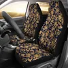 Автомобильные покрытия сиденья темно -синий золотой декор цветочные цветы пара 2 передних защитных аксессуаров