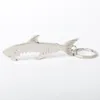 Metal 2 in 1 Shark Keychain Bottion فتاحة أسماك القرش الإبداعية