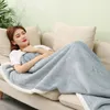 Blankets Warm Soft Flannel Blanket Shawl Wrap Plush Wearable Throw Cape for Women Men Winter Warm Office Nap Sleeping 230320