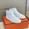 23S Italy Design Freestyle High-top Sneaker Shoes Women Orange rubber sole Comfort Skateboard Walking Epsom Heritage Goatskin Leather Trainers Shoe EU38-46