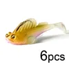 Fiskekrokar 6pcslot Dark Sleeper Swimbaits T Tail Soft Bait Mustad Hook Fit Seabass Pike Bass Lures 230317