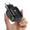 25W سريع الرسوم السريعة QC3.0 PD Type C USB AC Dual Dual Ports Charger Charger Eur US UK Plug
