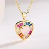 Pendant Necklaces Mafisar High Quality Delicate Heart Shape Necklace Gold Plated Color Zircon Women's Party Jewelry Gift