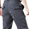 Hommes Pantalon Tactique Multiple Poche Élasticité Militaire Urbain Tacitcal Pantalon Hommes Mince Graisse À Séchage Rapide Cargo 5XL 230317