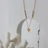 Подвесные ожерелья титана с золотым серебряным цветом Ключицы Треугольник Колье Колени Женщины Геометрическая удача модные ювелирные изделия подарки