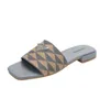 Lâminas bordadas tecido preto chinelos bege bordados multicolor moles femininos chinelos casuais sandálias casuais de couro lâmina plana de borracha de borracha 36-42