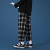 Мужские брюки в клетку, винтажные брюки для мужчин, большие размеры 3XL, свободные подростковые пары, шикарные универсальные прямые брюки в японском стиле Harajuku, простые 230320