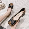 Dress Shoes Women High Heels Shoes Ladies Bowknot Loafers Chunky Heels Leopard Pumps OL Casual Leather Casual Shoes Plus Size 35-43 230320