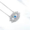 Chains Religious Gold Plated 925 Sterling Silver Opal Eye Pendant Necklace Jewish Jewelry