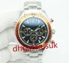 Bekijkt Blue Dial Meter Watch 44mm kwarts Chronograph Diver 600m roestvrijstalen glazen rug sportzee herenhorloges