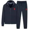 Ralphs Laurence Tracksuit Мужская бархатная куртка-поло на молнии Ralphs с длинным рукавом с капюшоном Толстый дизайнерский мужской спортивный костюм Негабаритные высококачественные толстовки Ralphs Laurence 6518