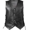 Men's Vests 2023 Casual PU Leather Vneck Single Breasted Side Strap Short Style Sleeveless Clothing s 230320