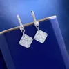 Висячие серьги с бриллиантами 10 мм, 100% настоящее серебро 925 пробы, ювелирные изделия, обручальные и свадебные серьги-капли для женщин, подарок