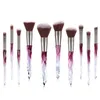 Articles de beauté pinceaux de maquillage en cristal synthétique rose marque privée ensemble de pinceaux de maquillage coloré rouge végétalien