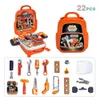 Tools Workshop 22Pcs Kids Pretend Play Set Educational Montessori Toy Child Learning Kit With Storage Case Bag Simulation Repair 230320