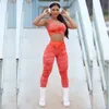 2 Stuks Naadloze Vrouwen Yoga Set Workout Sportkleding Gym Kleding Fitness Crop Top Tie Dye Hoge Taille Legging Sportpakken T230320228E