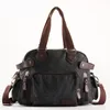 Bolsas de lona Color sólido Negro Caqui Casual Vintage Multifunción Tronco Lona Crossbody Bolsa de viaje Bolso de mensajero de hombro