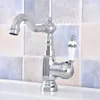 Küchenarmaturen Becken Wasserhahn Chrom Messing Schwenkauslauf Wasserhähne Badezimmer Waschbecken Kalt- und Wassermischbatterie Einhand-Deckmontage DSF638