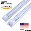 Led Tubes 8 T8 Fa8 V Shape 8Ft Integrated Light Ft Work 45W 72W 96 Double Row Fluorescent Fixtures Drop Delivery Lights Lighting Bbs Dhekk