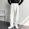 Männer Hosen Privathinker Weiß Solide männer Breite Bein Anzug Hosen Casual Mode Marke Männliche Hosen Baggy Koreanischen Stil Hosen kleidung 230320