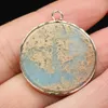 Pendentif Colliers Pierre Naturelle Gemme Ronde Océan Minerai Artisanat DIY Collier Boucles D'oreilles Bijoux Accessoires Cadeau Faisant 22x22mm