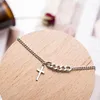 Choker 2023 Mode Trendy Splitter Farbe Ketten Kreuz Anhänger Kurze Halskette Für Frau Legierung Religiöse Schmuck Männlich