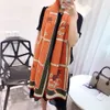 European Style Artificial Cashmere Scarf Women's Large Size Thick Warm Tassel Shawl Carriage Orange Classic Factory Direct Sales