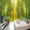 Fonds d'écran HD 3D Po Papier Peint Nature Vert Grands Arbres Forêt Panorama Espace Papier Peint Salon Chambre Papier Papel De Parede